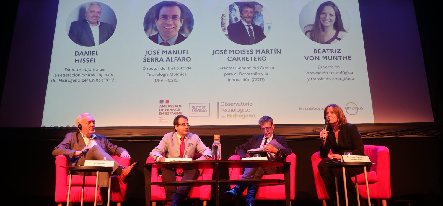 Imagen del evento “Desafíos tecnológicos de las infraestructuras de hidrógeno” en la Embajada de Francia en España